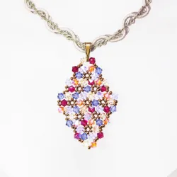 Pendant 45cm - Terence Rhombus M-Khaki Braid - Pendant 45cm - Laiton bronze